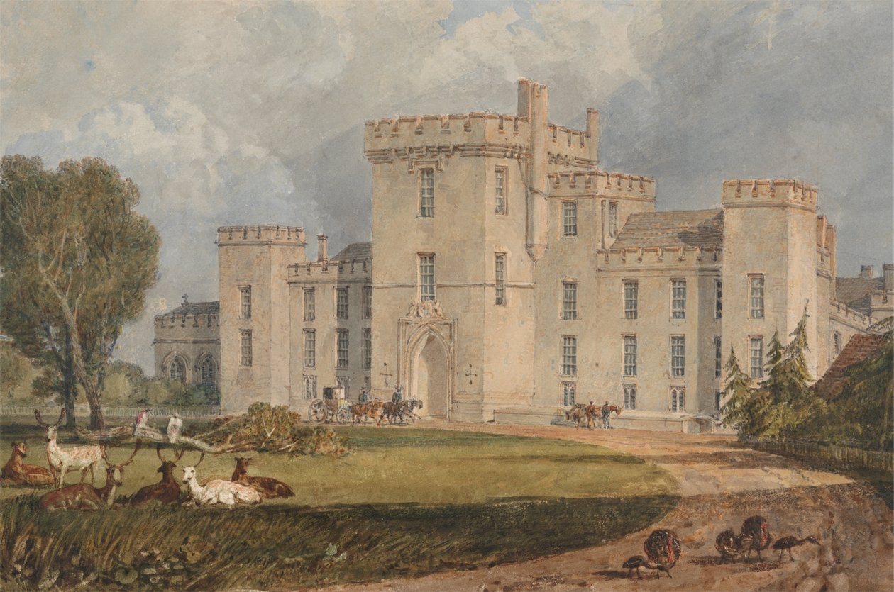 Utsikt over Hampton Court, Herefordshire, fra nordvest av Joseph Mallord William Turner