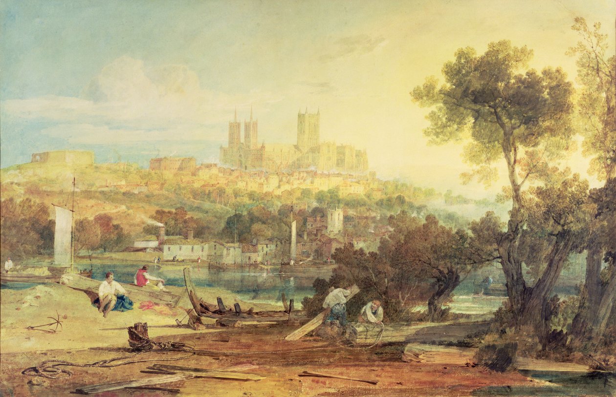 Utsikt over Lincoln av Joseph Mallord William Turner