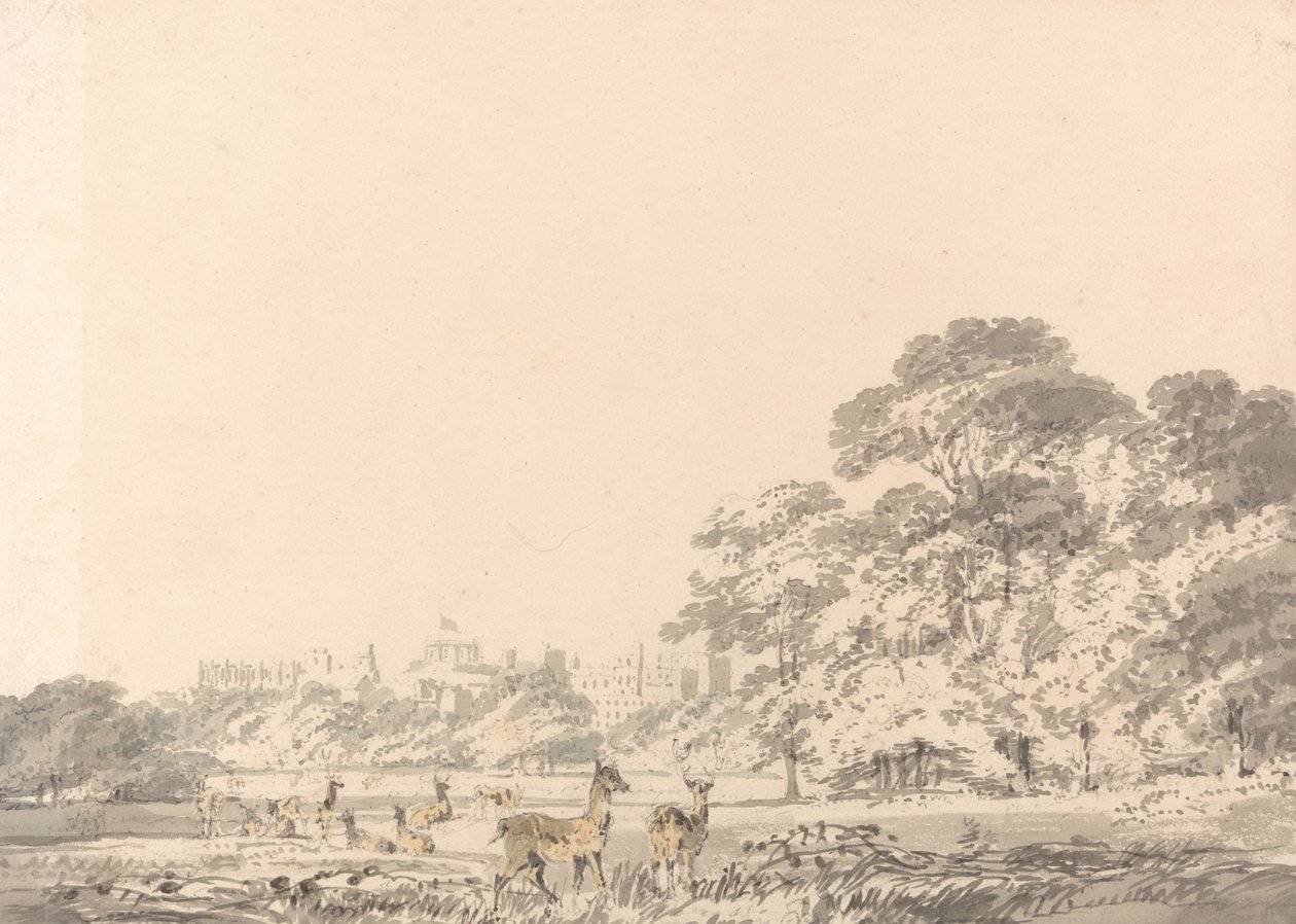 Windsor Castle and Park with Deer av Joseph Mallord William Turner