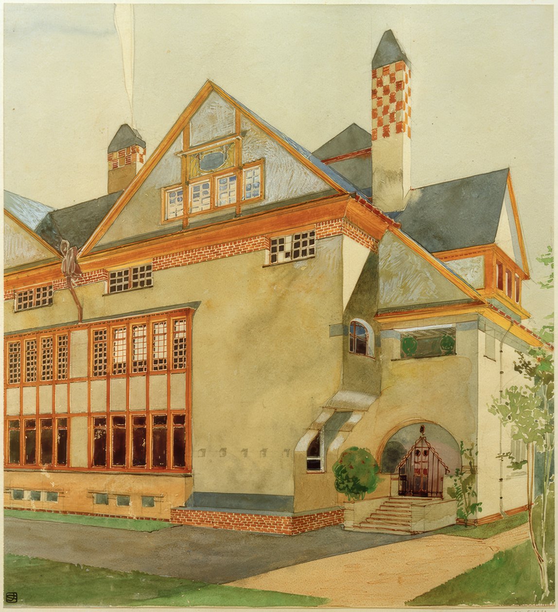 Studie for tomannsboligen Stade av Joseph Maria Olbrich