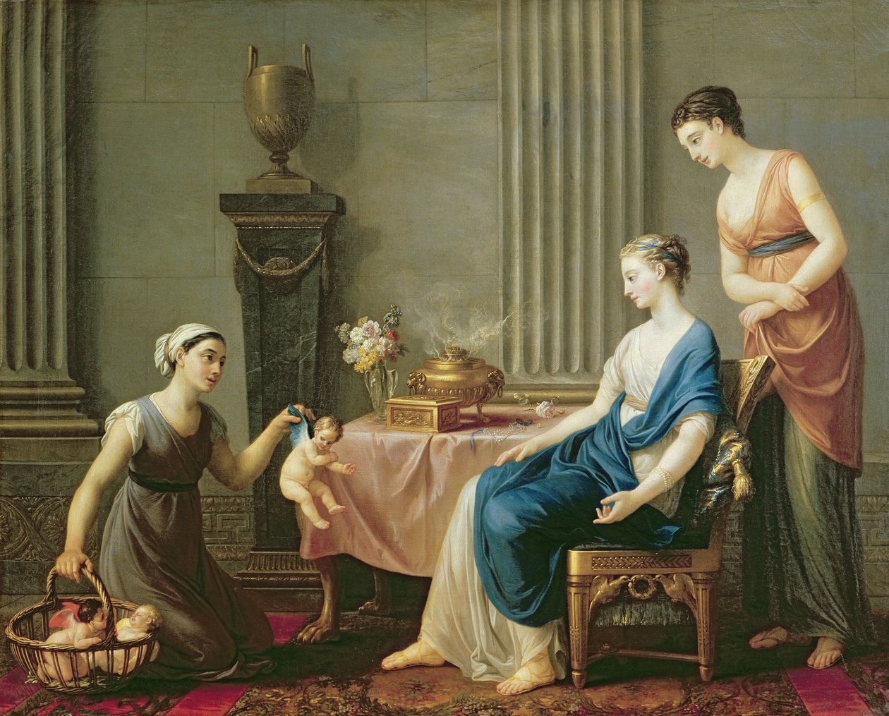 Selgeren av kjærligheter, 1763 av Joseph Marie, the Elder Vien