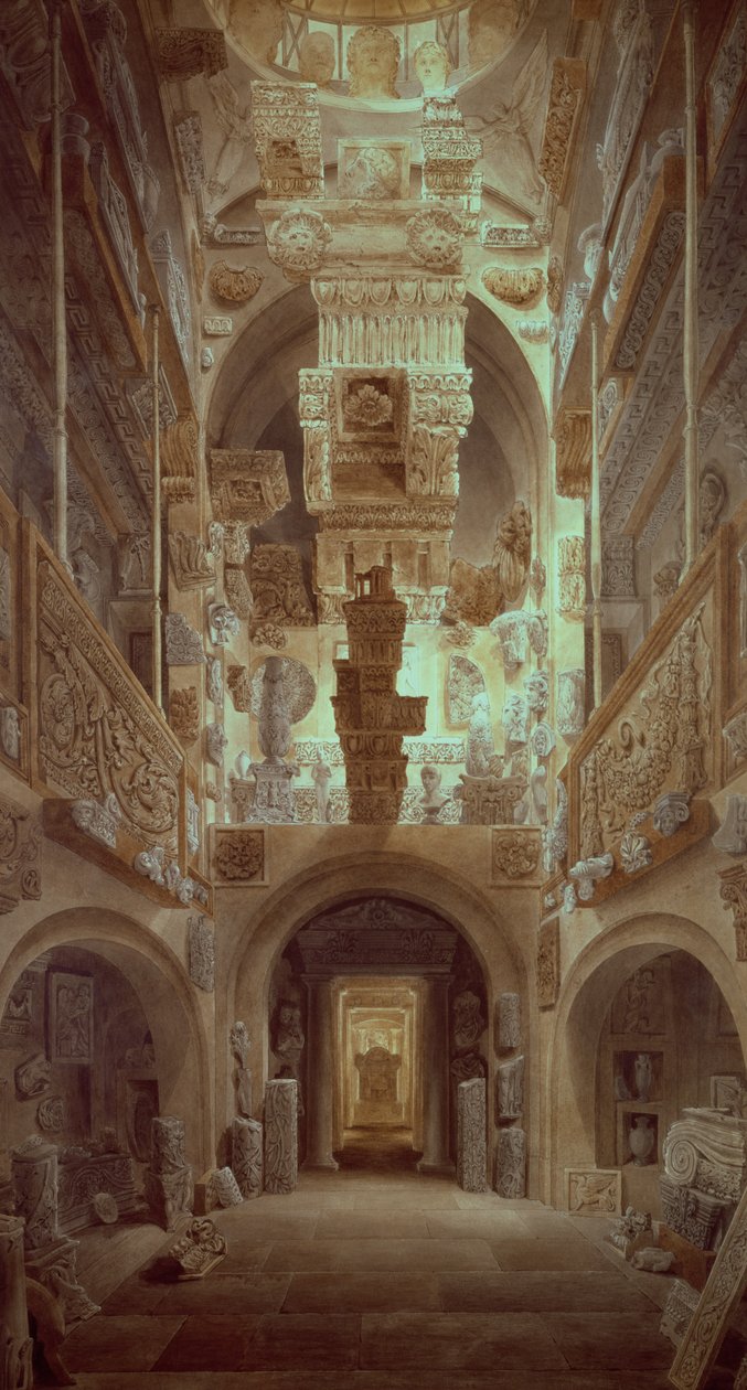 Interiøret til Soane Museum, av Joseph Michael Gandy