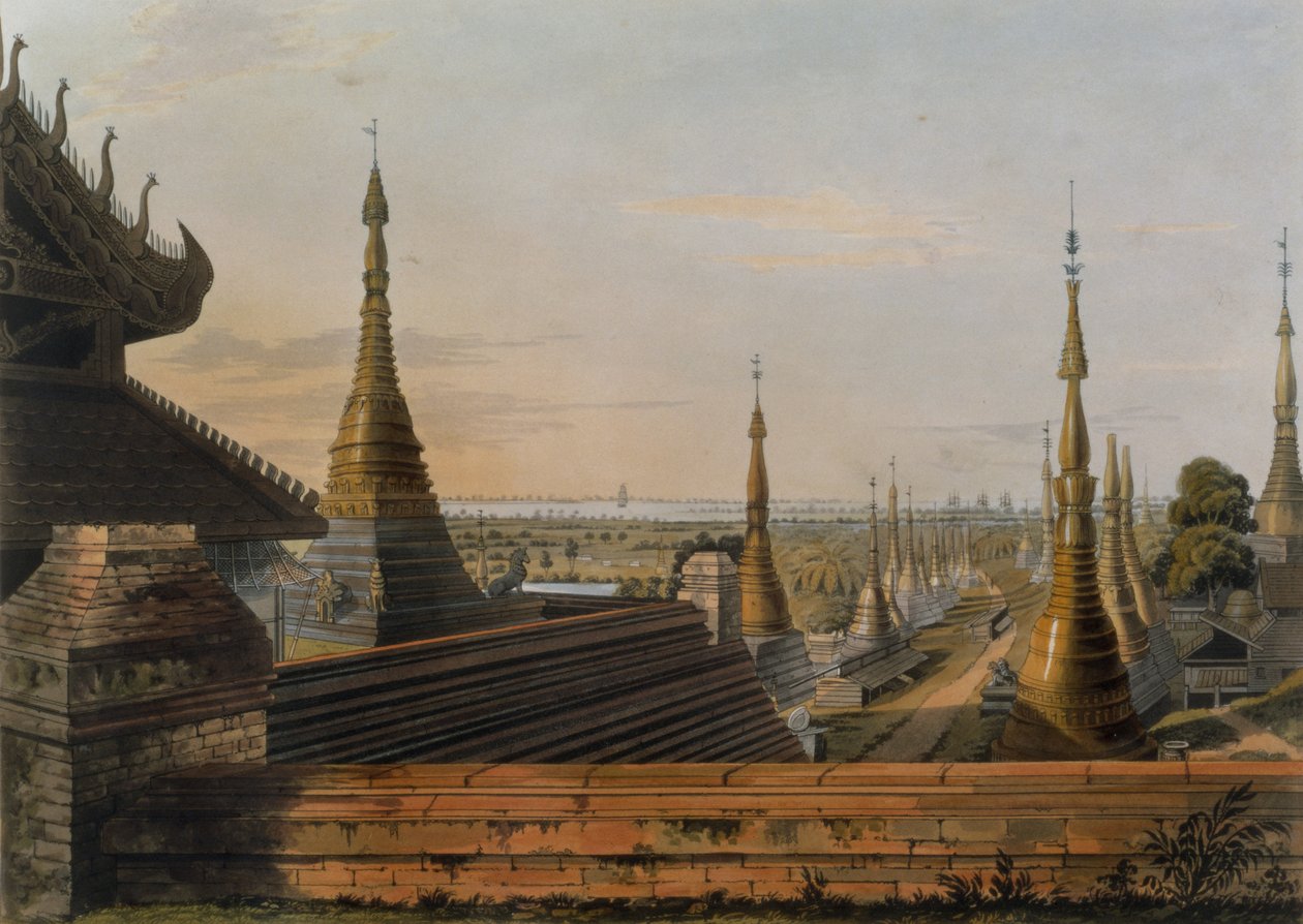 Scene på den østlige veien fra Rangoon ser mot sør, plate 13 fra 