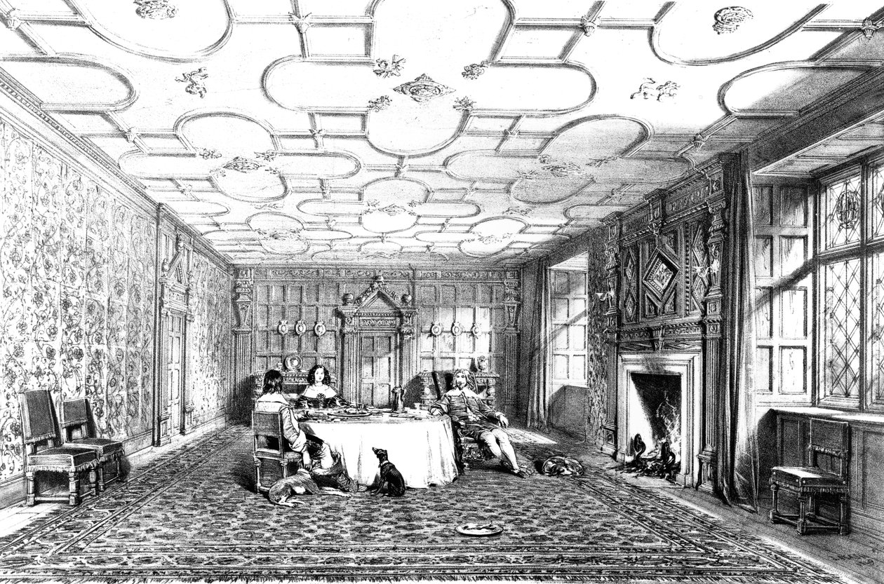 Spisestue, Levens, Westmorland, 1848 av Joseph Nash