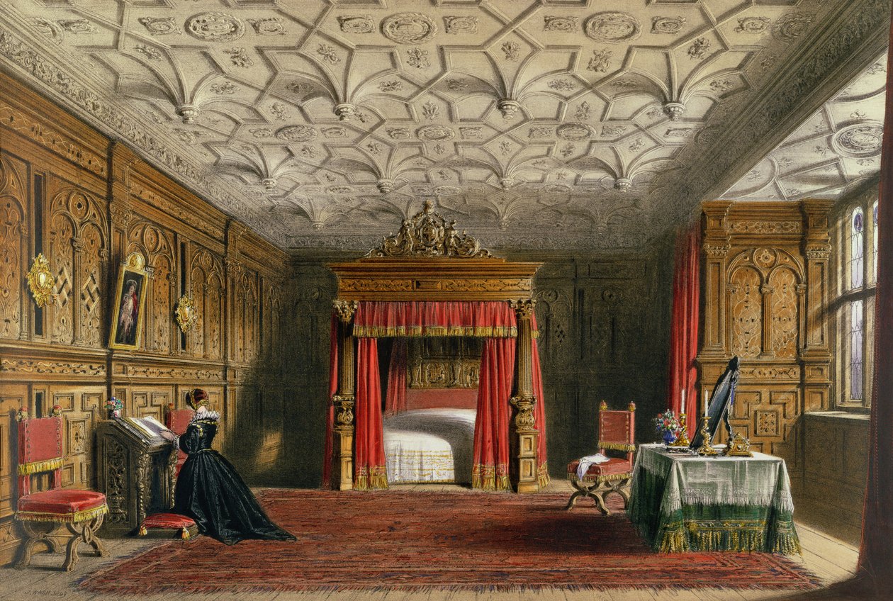 Innlagt kammer, Sizergh, Westmoreland, 1849 av Joseph Nash