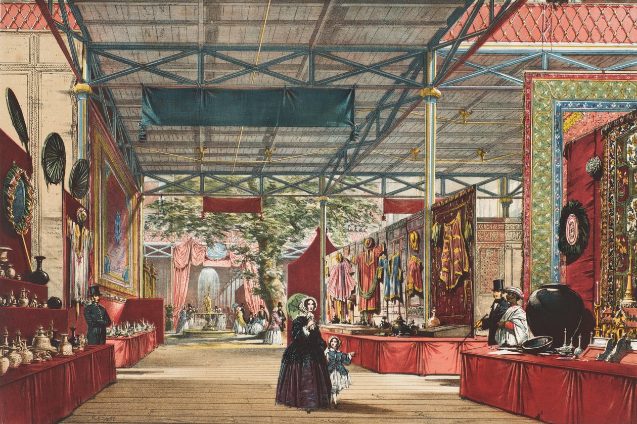 Utsikt over den store utstillingen fra 1851: Indian Display, 1854 av Joseph Nash