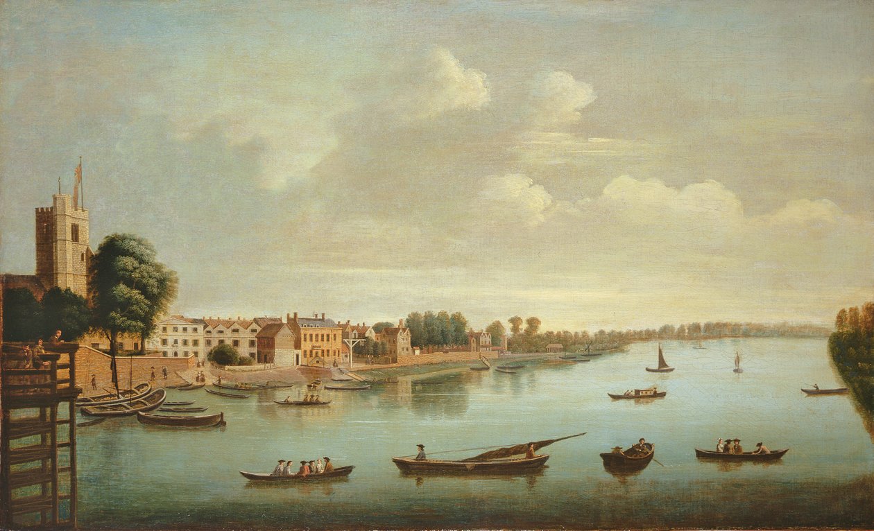 Utsikt over Themsen fra Putney Bridge av Joseph Nichols