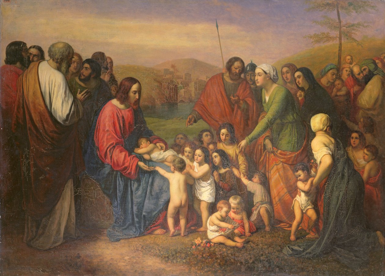 La de små barna komme til meg, 1837 av Joseph Nicolas Robert Fleury