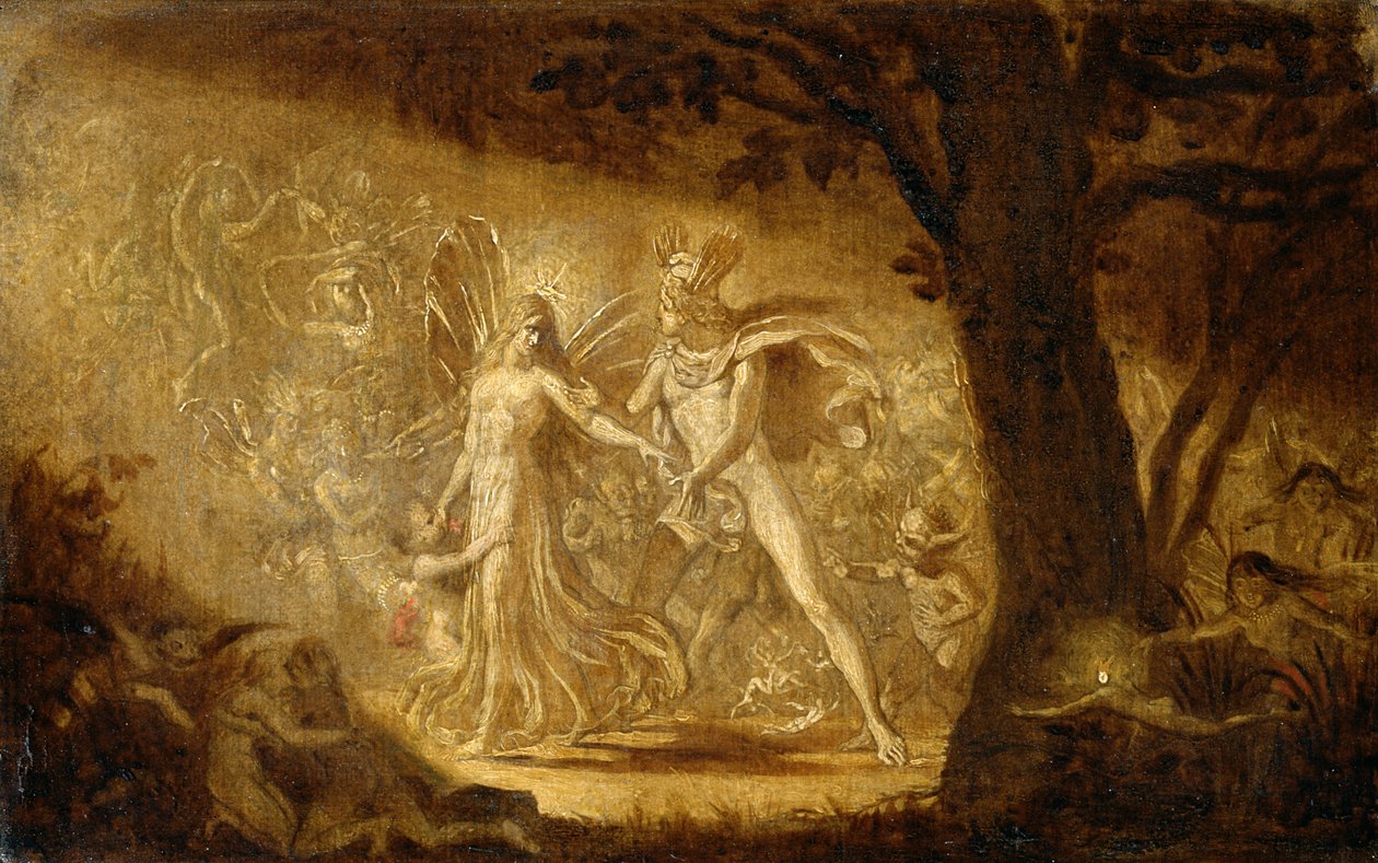 Studie for The Quarrel of Oberon and Titania, ca. 1849 (se også 68757) av Joseph Noel Paton