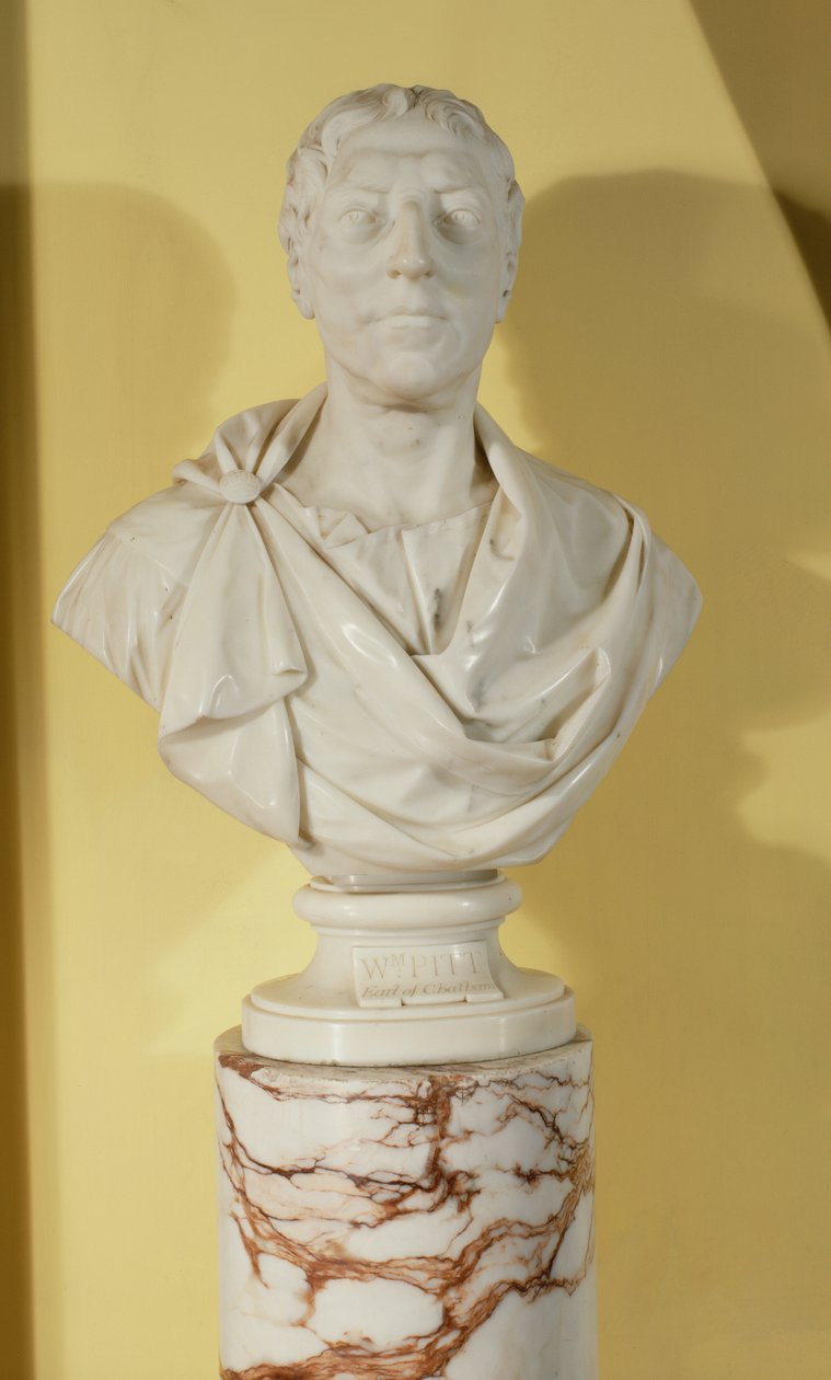 Byste av William Pitt den eldste, 1. jarl av Chatham (1708-78) (marmor) av Joseph Nollekens