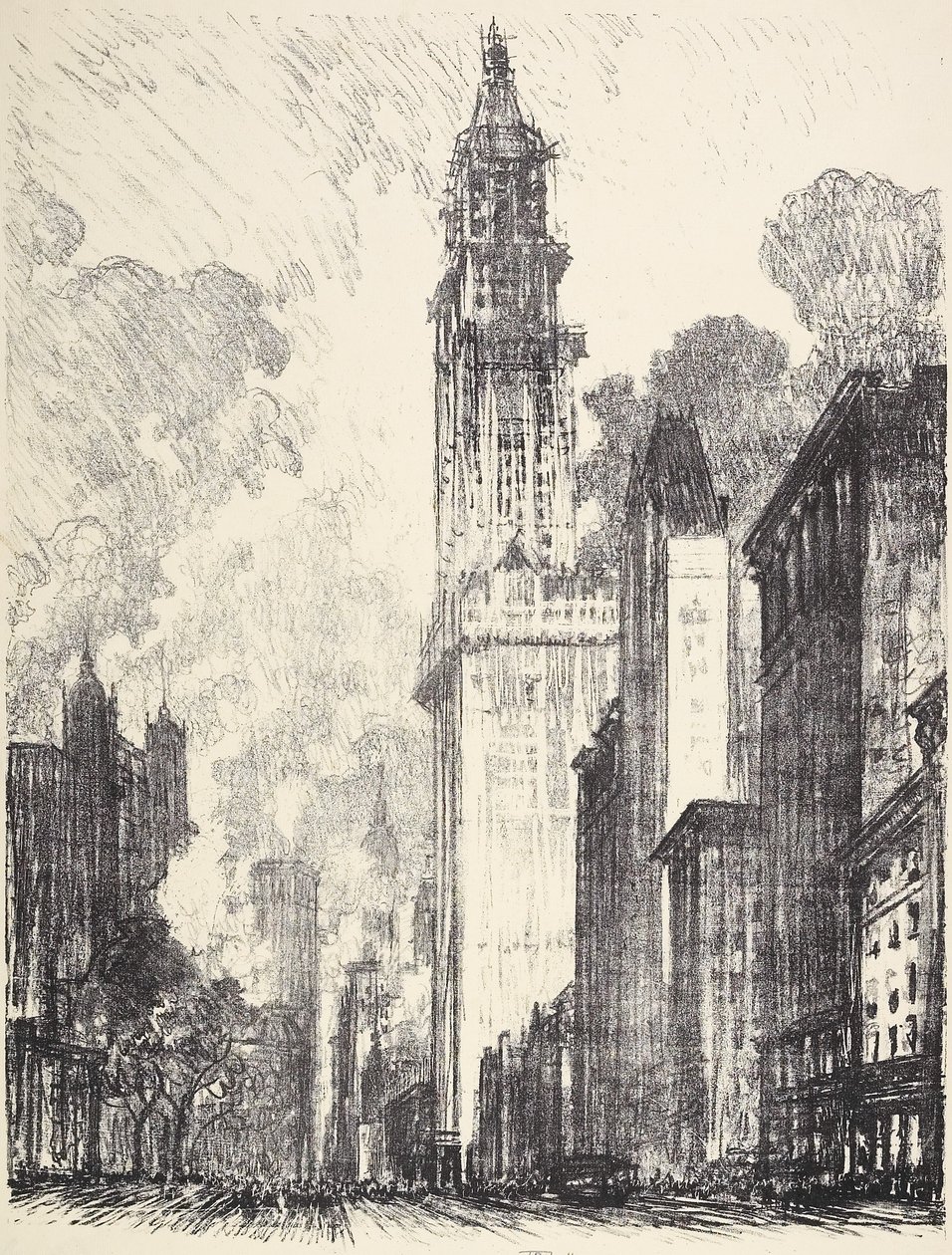 Woolworth-bygningen, 1912 av Joseph Pennell