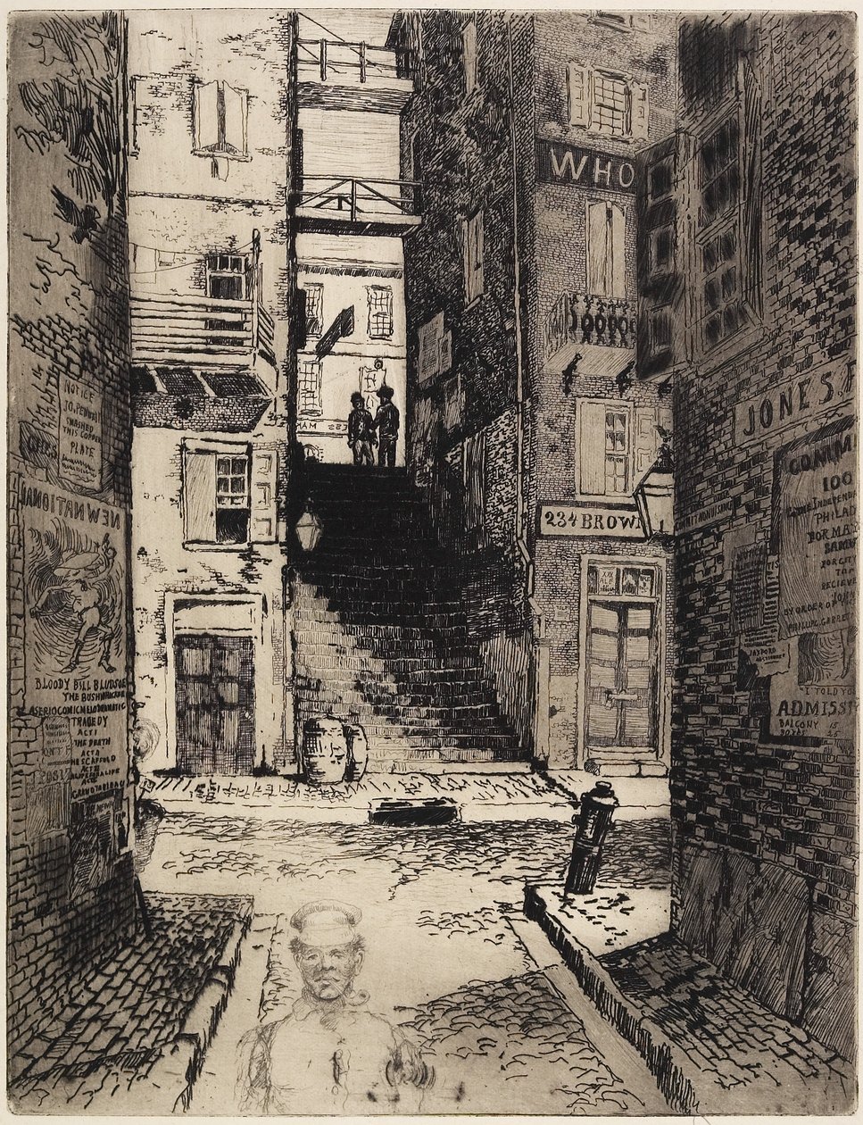 Water Street Stairs, Looking Up, 1881 av Joseph Pennell