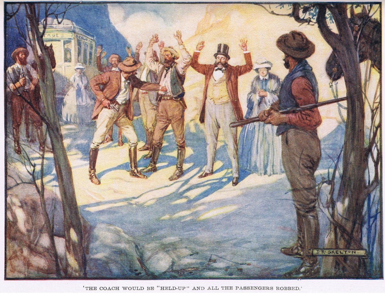 Ruten ble holdt oppe og passasjerene ranet av Joseph Ratcliffe Skelton