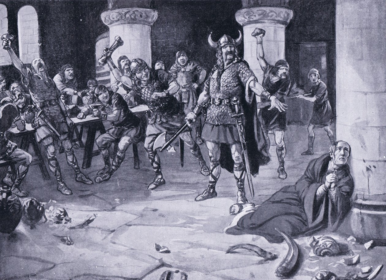 Alpheges martyrium, palmesøndag 1016 e.Kr., 1920-tallet av Joseph Ratcliffe Skelton