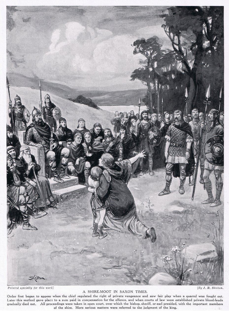 The shire moot i saksisk tid, 1920-tallet av Joseph Ratcliffe Skelton