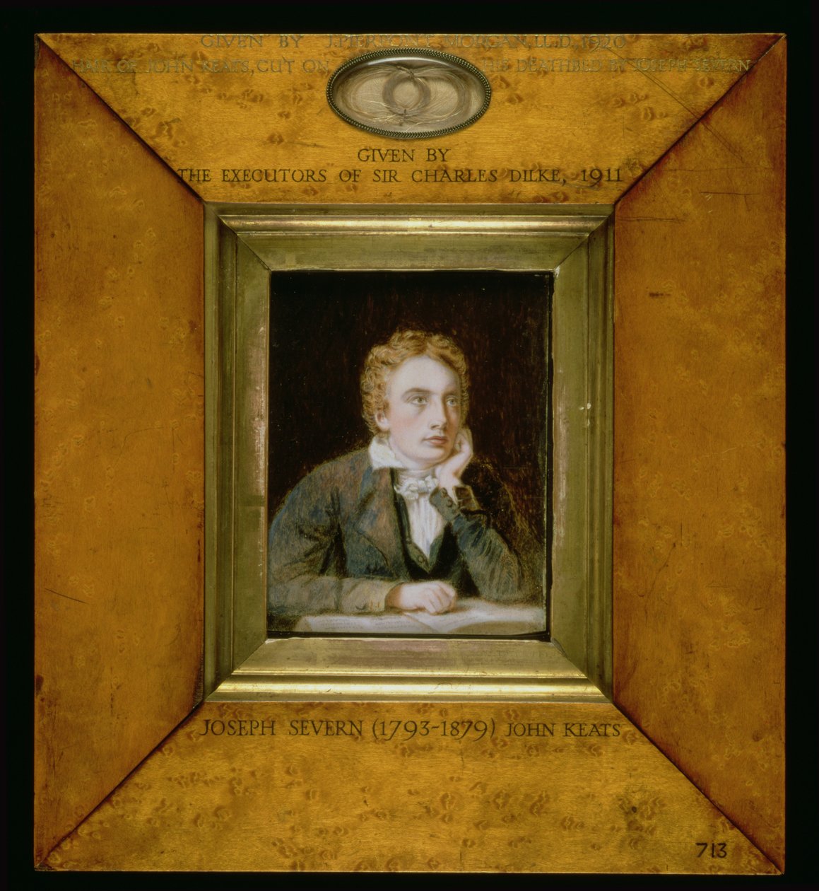 No.0713 En portrettminiatyr av John Keats (1795-1821) ca. 1818 av Joseph Severn