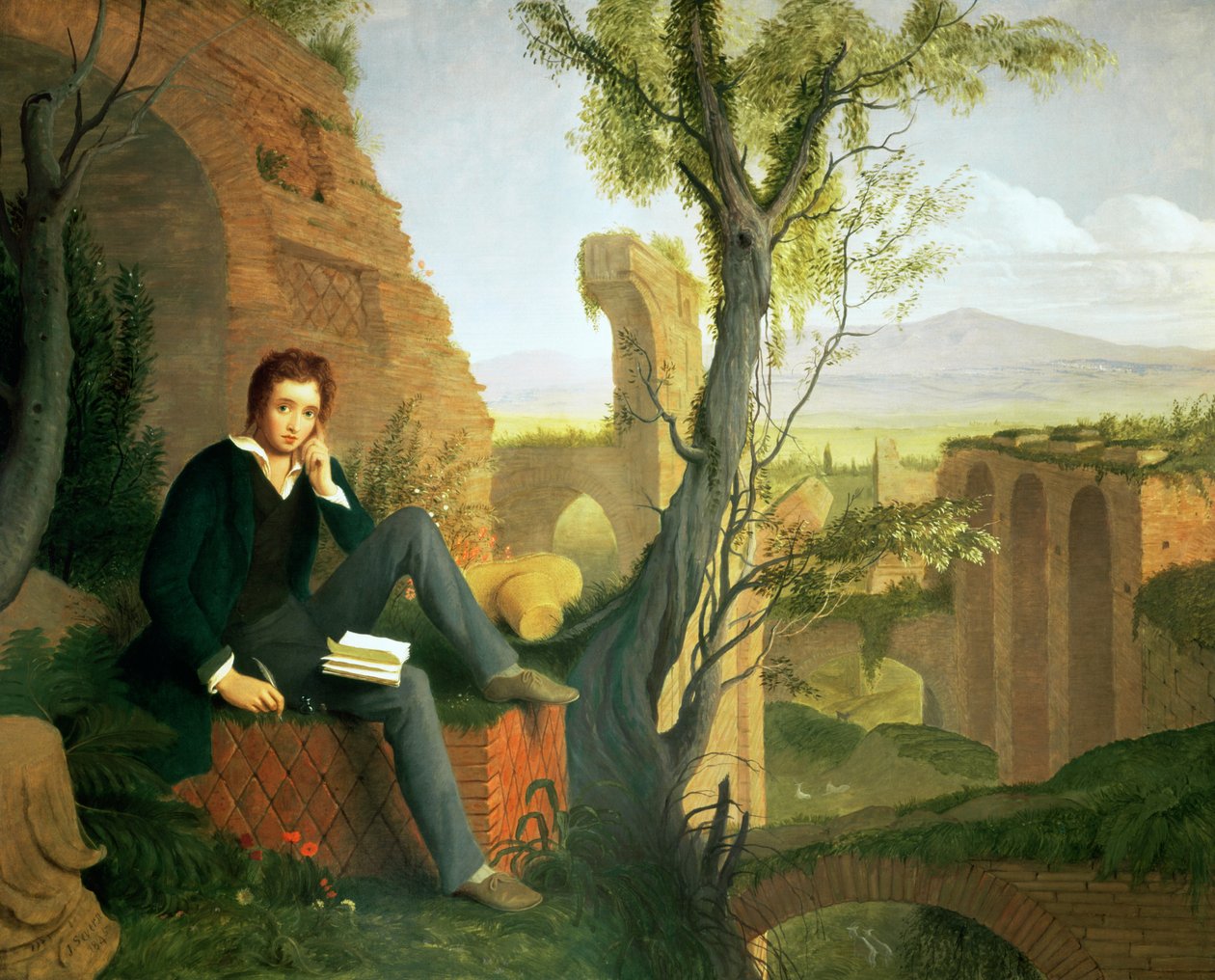 Percy Bysshe Shelley (1792-1822) 1845 av Joseph Severn