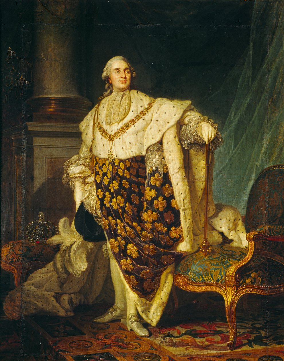 Ludvig XVI (1754-93) konge av Frankrike i kroningskåper, 1777 av Joseph Siffred Duplessis