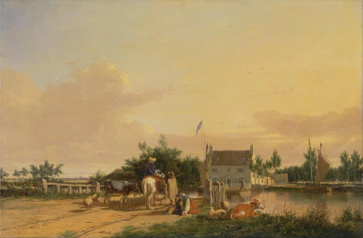 Buckenham Ferry, ved River Yare, Norfolk av Joseph Stannard
