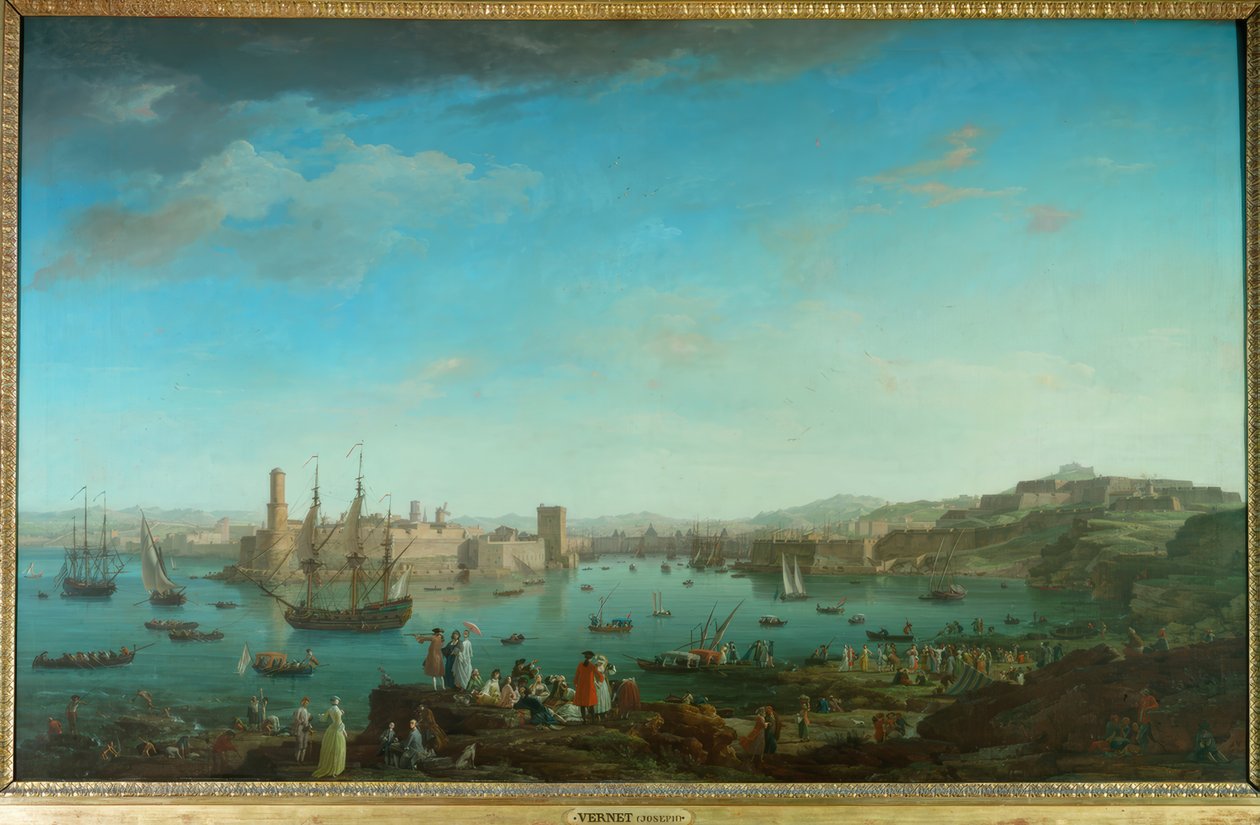 Inngangen til havnen i Marseille av Claude Joseph Vernet