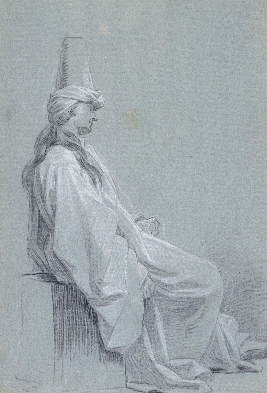 En ung mann sittende i orientalsk drakt av Joseph Vivien
