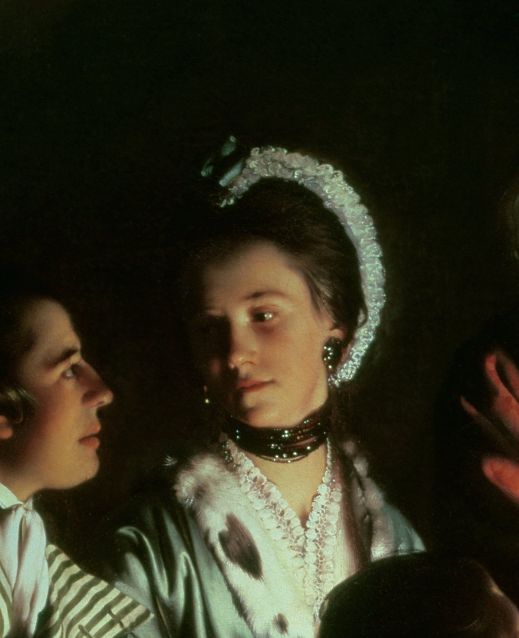 Et eksperiment på en fugl i luftpumpen, 1768 (detalj av 5872) av Joseph Wright of Derby