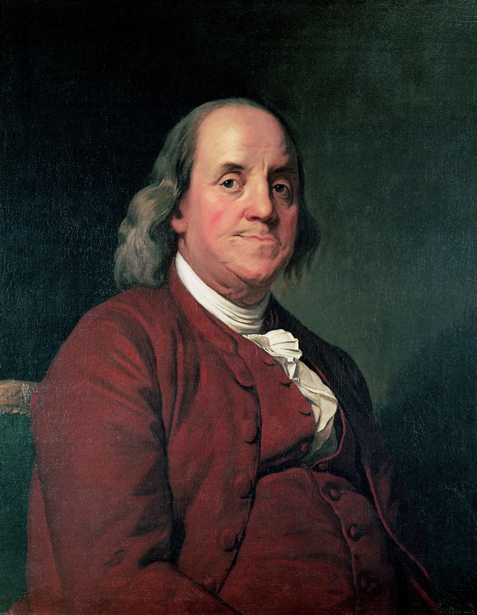 Benjamin Franklin, 1782 av Joseph Wright of Derby
