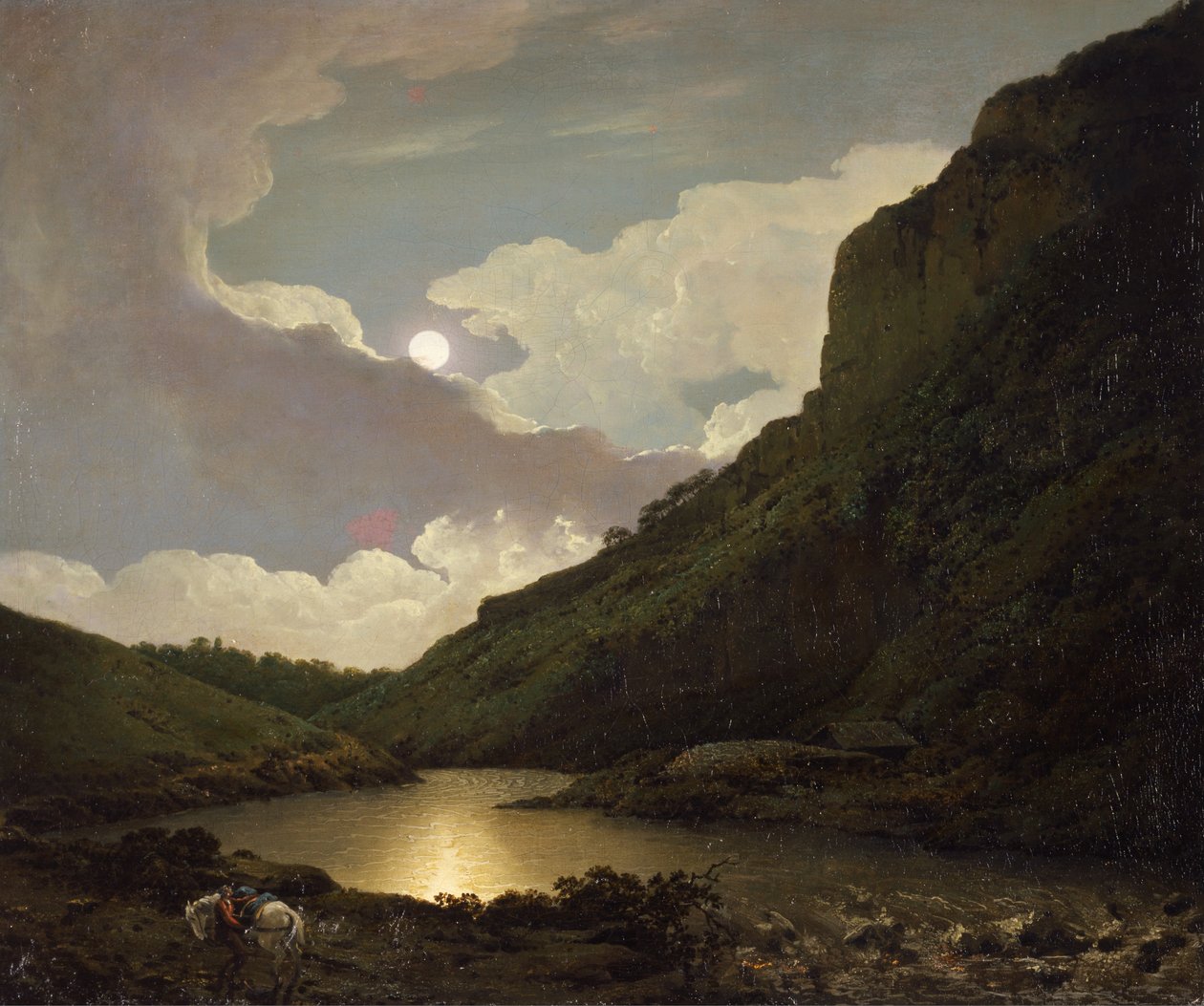 Matlock Tor fra Moonlight av Joseph Wright of Derby