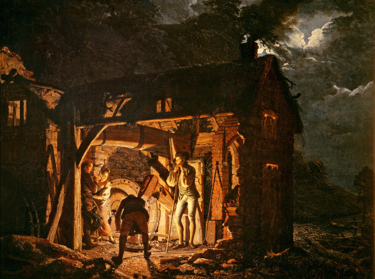 Jernsmia sett utenfra, ca. 1770-tallet av Joseph Wright of Derby