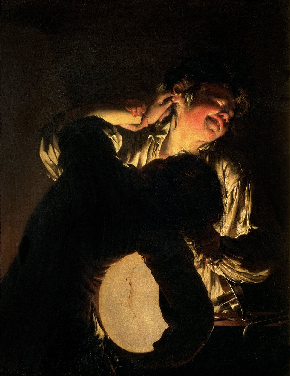 To gutter som kjemper om en blære, ca. 1767-70 av Joseph Wright of Derby