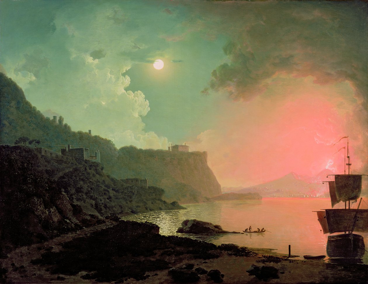 Vesuv fra Posillipo, ca. 1788 av Joseph Wright of Derby