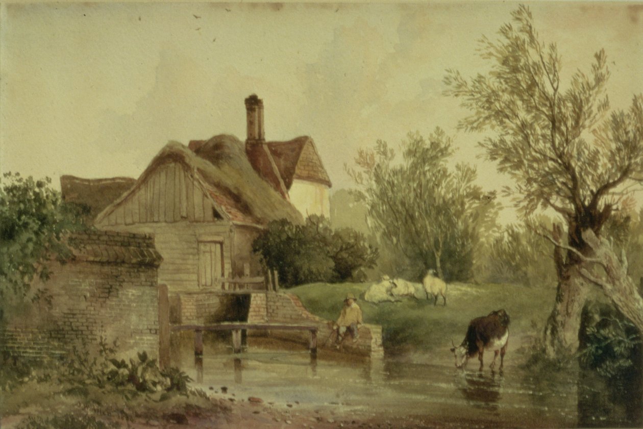 Landskap med hytte av Joseph William Allen