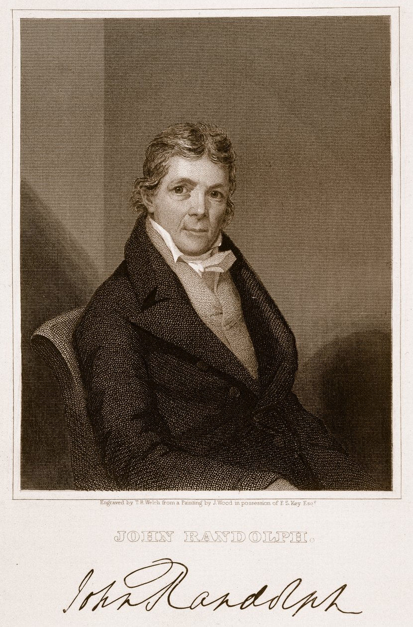 John Randolph (1773-1833) gravert av Thomas B. Welch (1814-74) av Joseph Wood