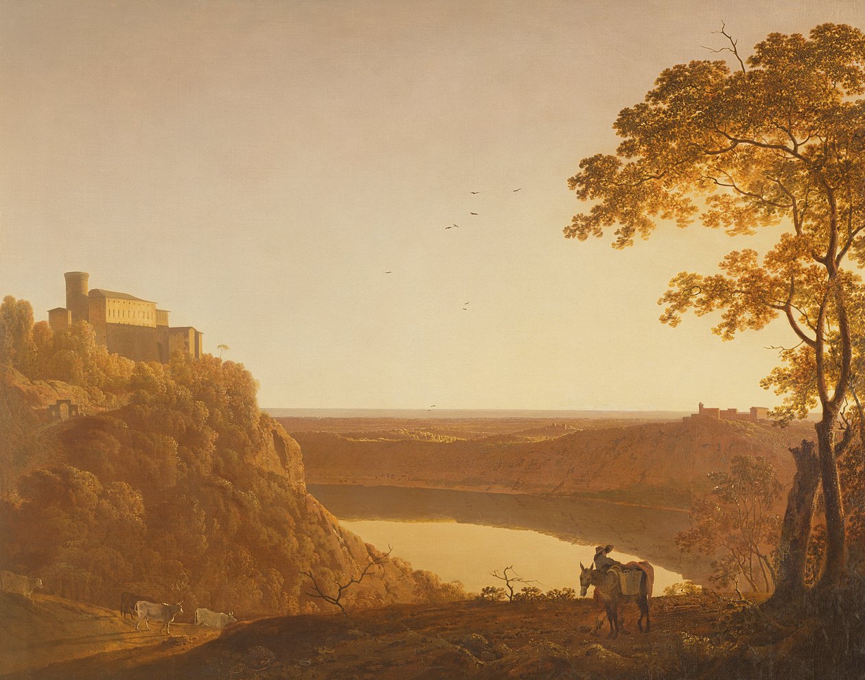 Nemisjøen ved solnedgang, ca. 1790 av Joseph Wright of Derby