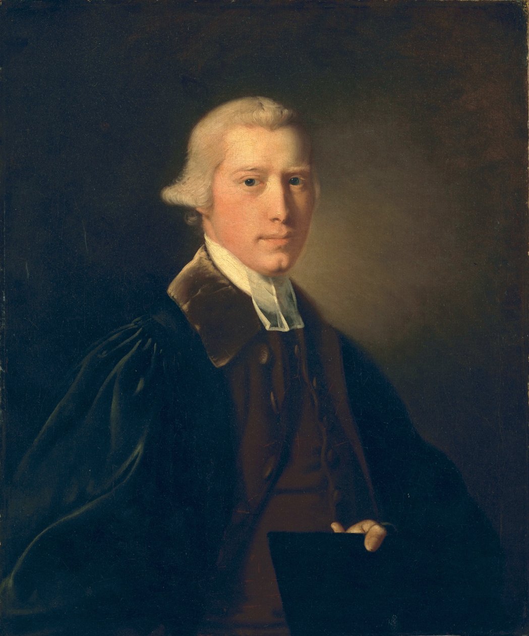 Ung mann med lue og kappe, ca. 1760 av Joseph Wright of Derby