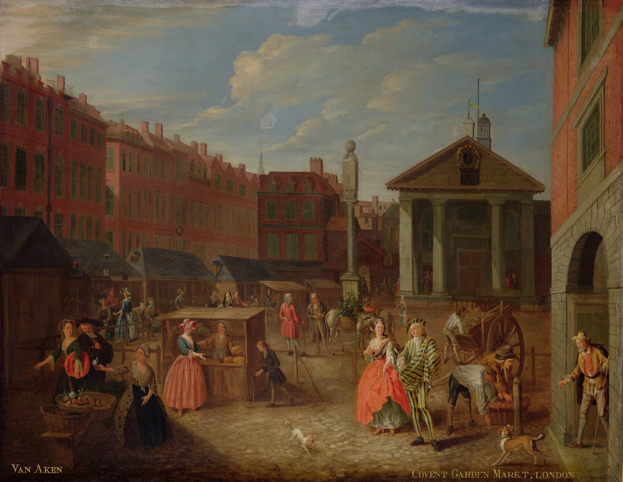 Utsikt over Covent Garden (se 145738 for par) av Joseph van Aken