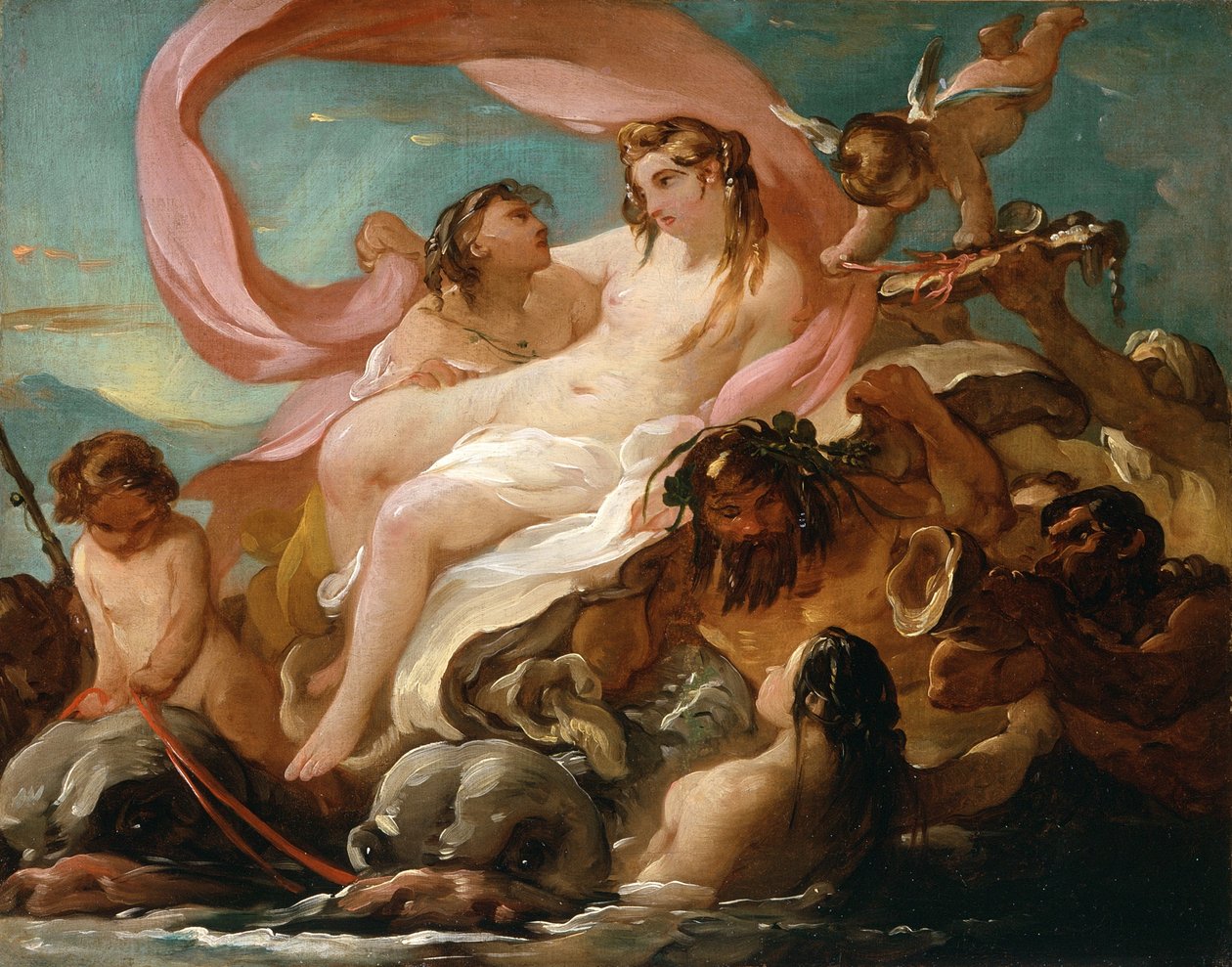 Venus dukker opp fra havet, ca. 1754-5 av Joseph Marie, the Elder Vien