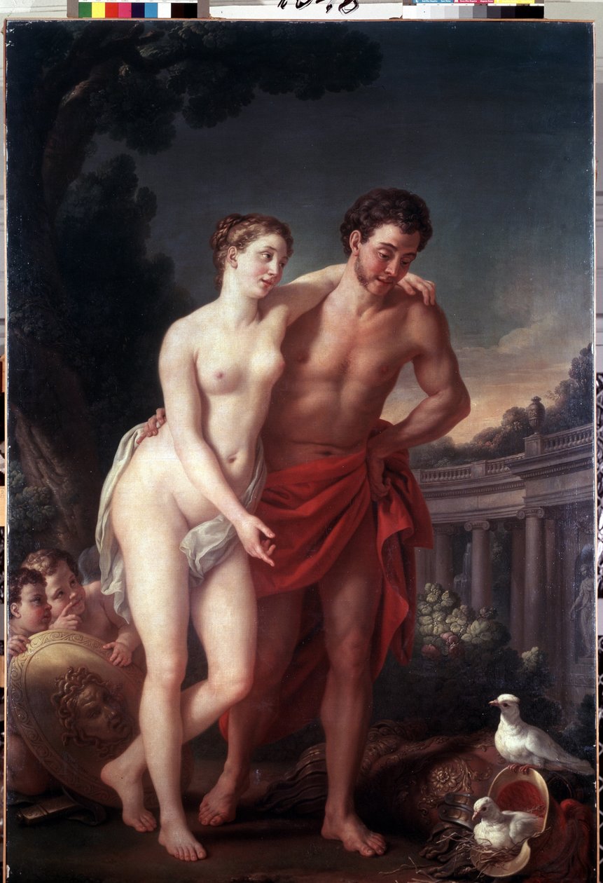Venus og Mars (Venus og Mars). Maleri av Joseph Marie Vien (1716-1809). Olje på lerret, 225 x 151 cm av Joseph Marie the Elder Vien