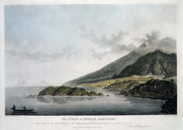 Utsikt over Morne Soufrire på øya St. Vincent, gravert og pub. av Francis Jukes (1747-1812) av Joseph (after) Billinghurst