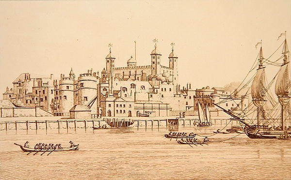 South View of Tower of London, gravert av J.C. Stadler (fl.1780-1812) av Joseph (after) Farington