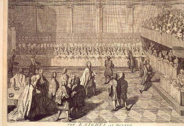 Knights of the Order of the Bath på en middag for å hedre prins William (gravering) av Joseph (after) Highmore