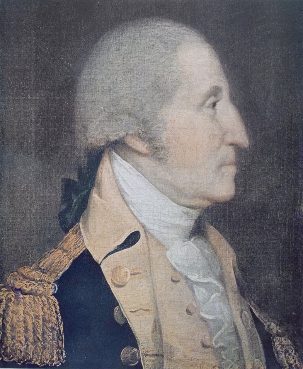George Washington (1732-99) (litho-farge) av Joseph (after) Wright
