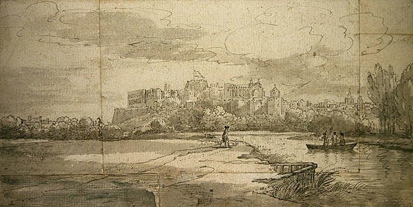 Windsor Castle (penn og blekk med vask på papir) av Joseph (attr. to) Farington