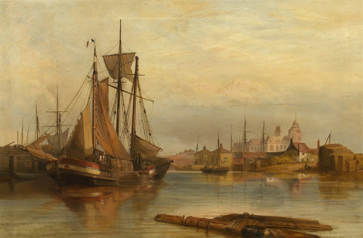 Utsikt over Bristol General Hospital (olje på lerret) av Joseph (attr. to) Walter