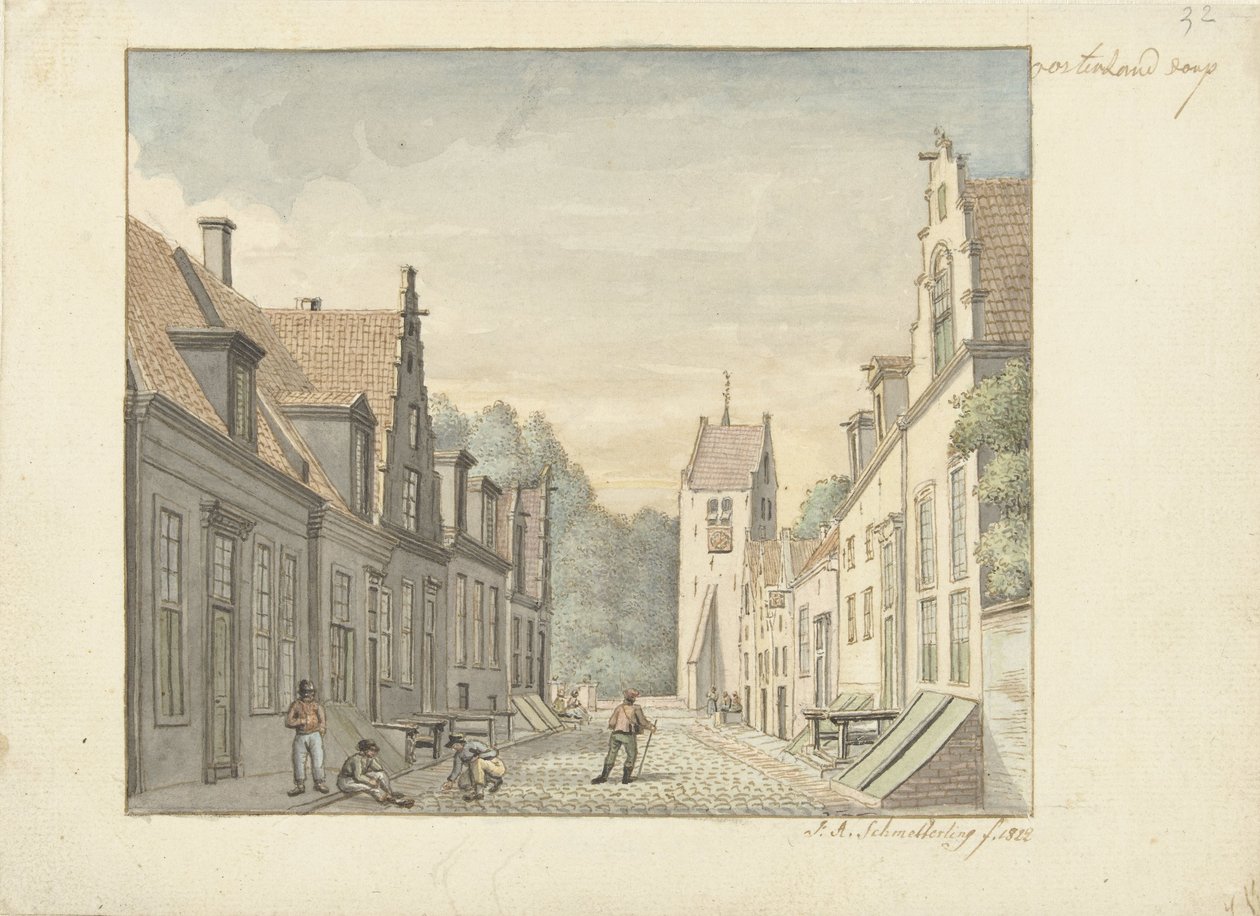Gate i landsbyen Oosterland på Duiveland Oosterland landsby (tittel på objekt) av Joseph Adolf Schmetterling