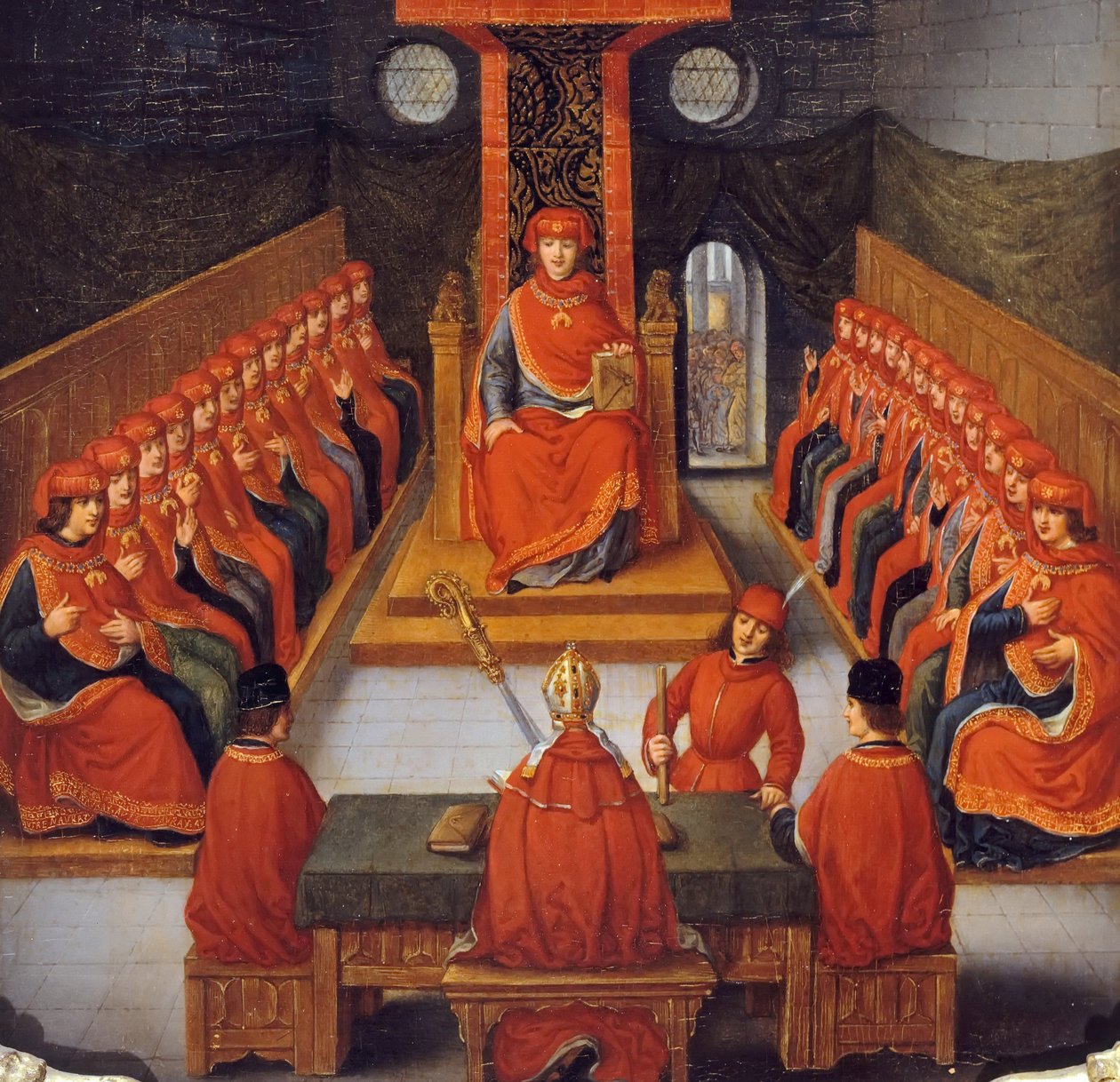 Første møte med Ordenen av det gylne skinn holdt av Filip III den gode, hertugen av Burgund, 10. av Joseph Albrier