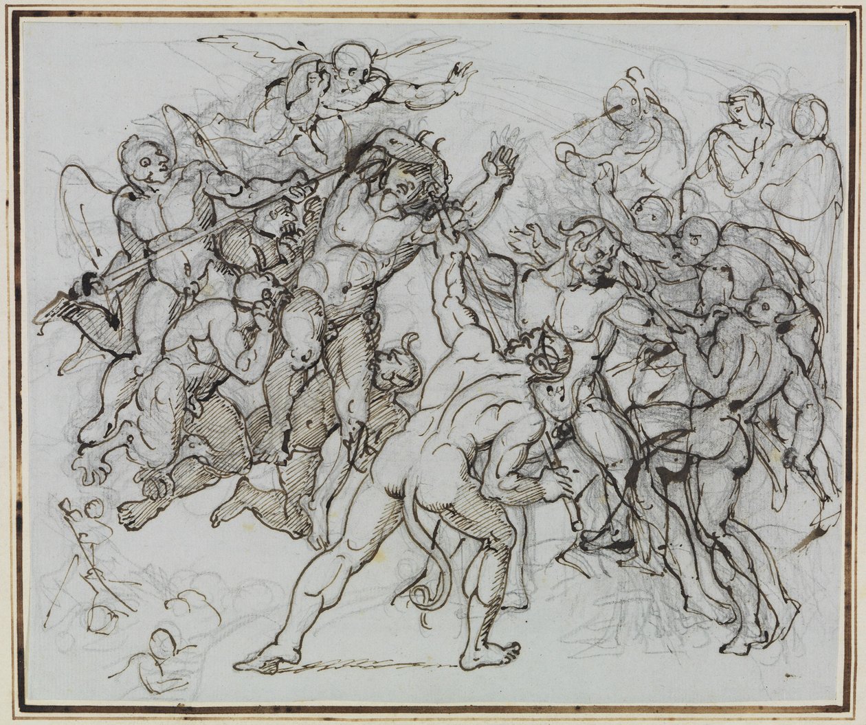 Ved bekinnsjøen, kremmeren Ciampolo fra Navarra (Dantes Inferno, Canto 22, V 34) av Joseph Anton Koch