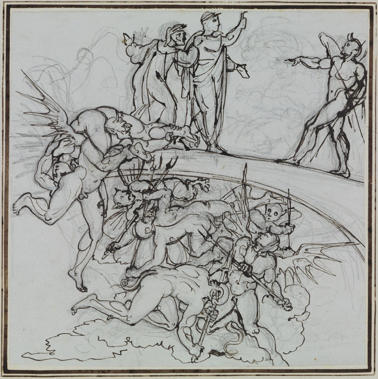 Ved de bestikkelige embetsmennenes bekinnsjø, rådmannen fra Lucca (Dantes Inferno, Canto 21, V 34) av Joseph Anton Koch