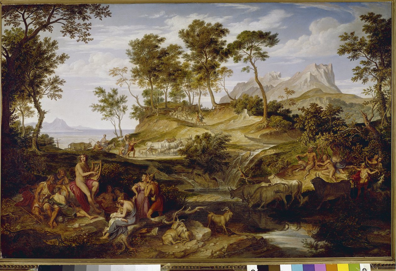 Apollo blant de tessaliske hyrdene. (olje på lerret av Joseph Anton Koch