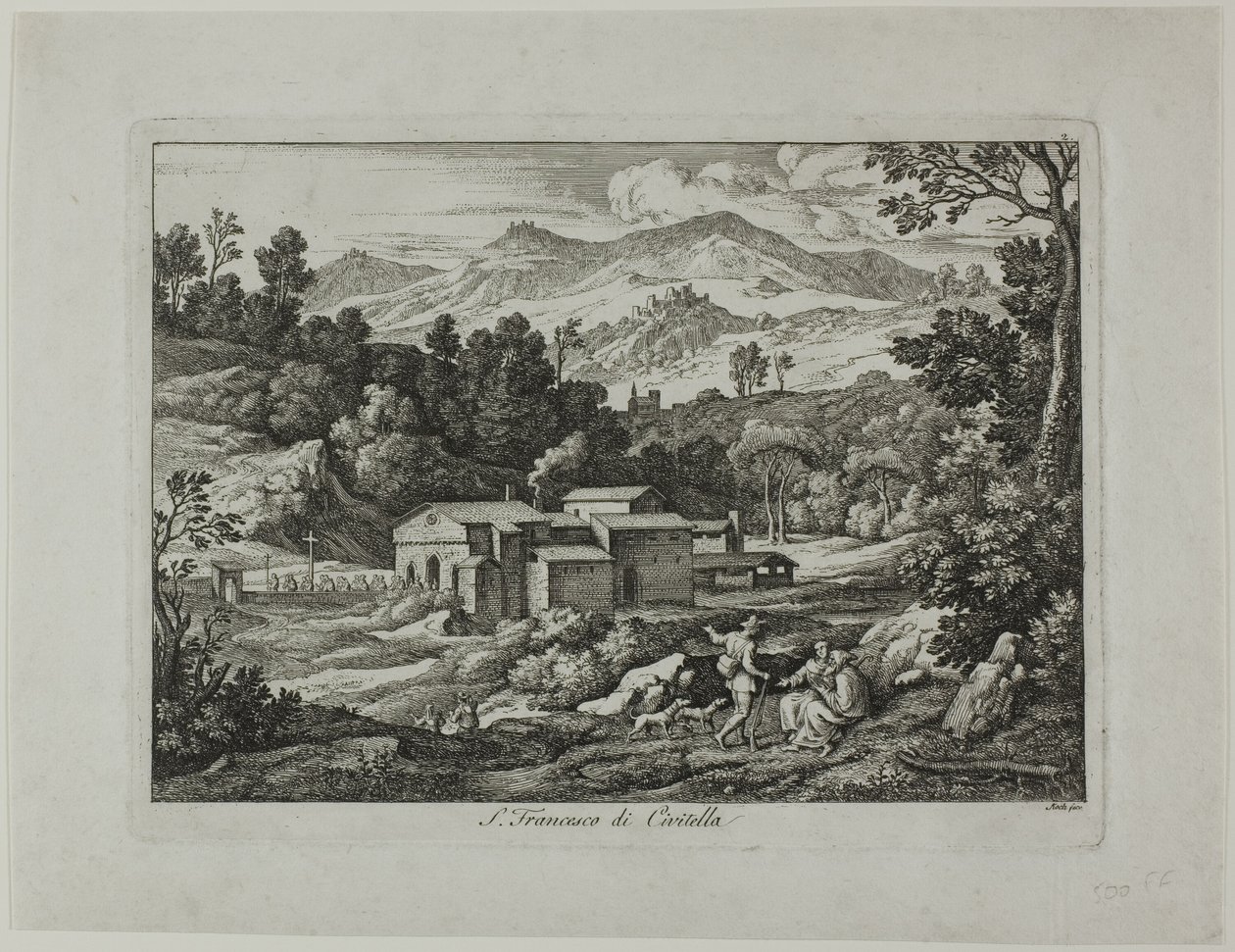 Klosteret San Francesco di Civitella i Sabine-fjellene av Joseph Anton Koch
